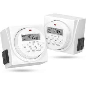 Heavy Duty Digital Programmable Timer, FD60 U6, 115V, 60Hz, Dual Outlet (2 Pack)